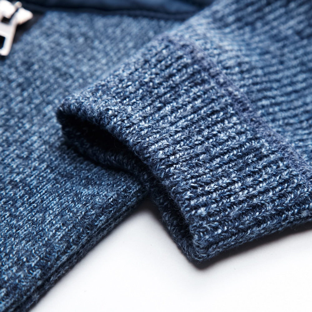 Knitted Monocolor Padded Cardigan Sweater