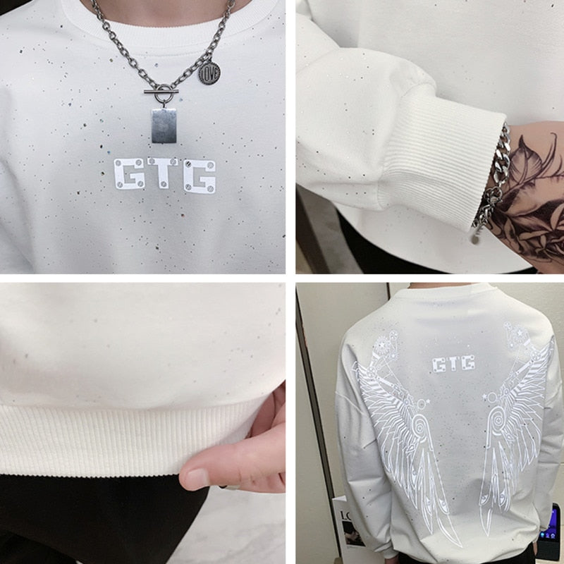 Mechanical Wing Back Printed Polyester Knitwear