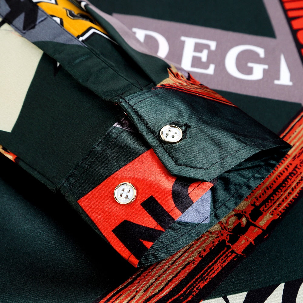 Words Banner Printed Multicolor Long Sleeve Shirt