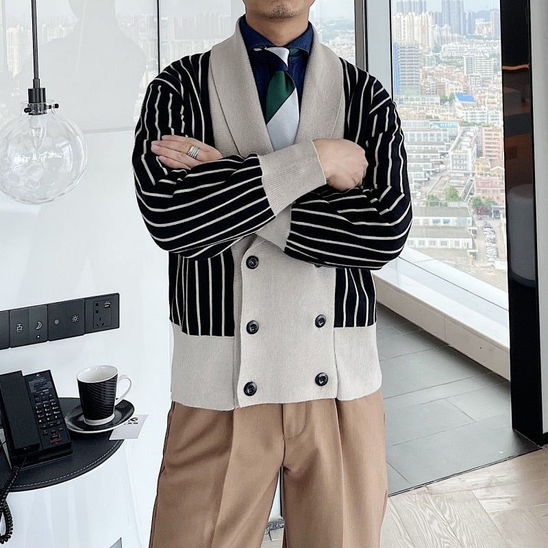 Shawl Lapel Double Breasted Knitwear