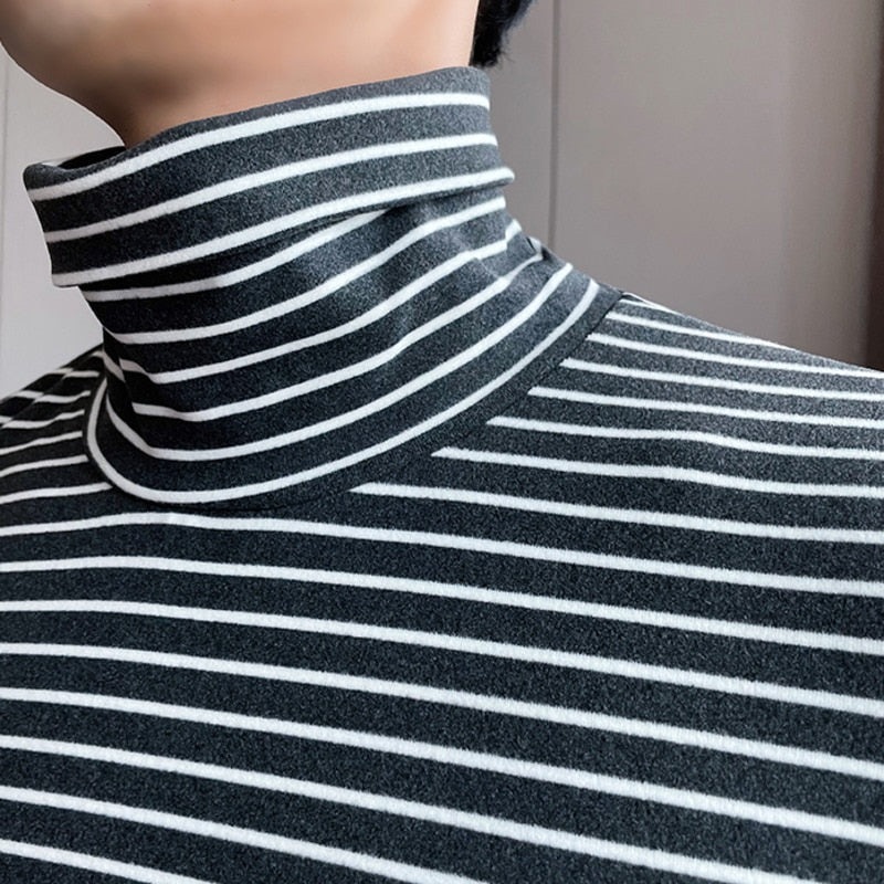 White Horizontal Stripes Decorated Long Sleeve T-Shirt