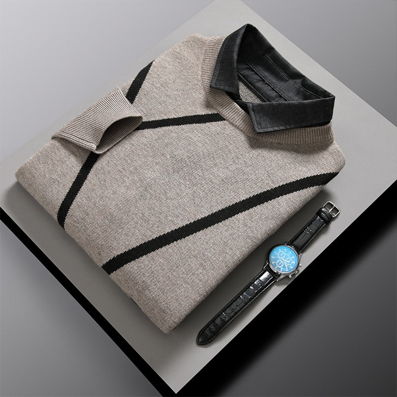 Prendas de punto de lana de poliéster con letras geométricas