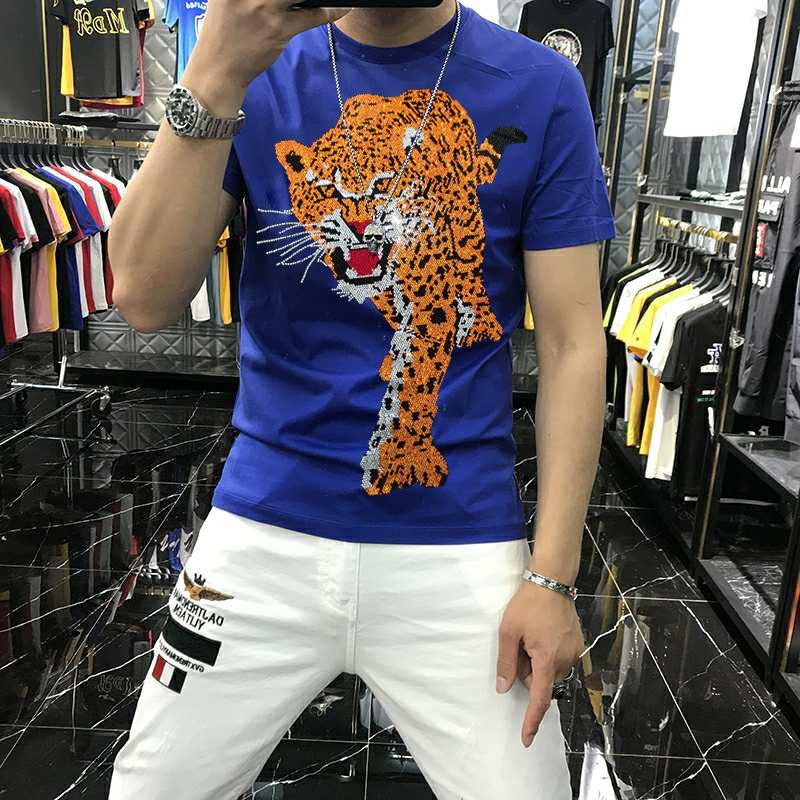 Prowling Tiger Rhinestone Design T-Shirt