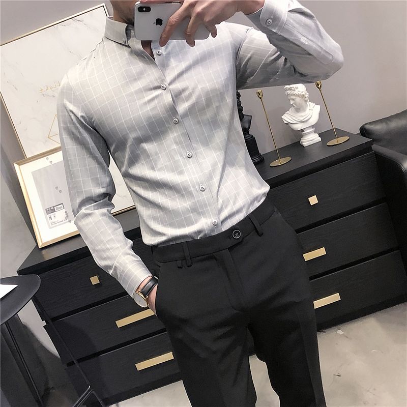 Two-Toned Thin Plaid Patterned Shirts