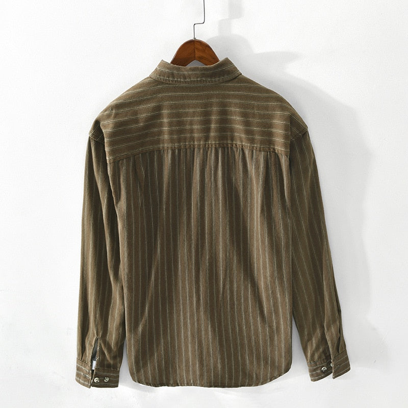 Triple Style Striped Patterned Pocketed Shirt