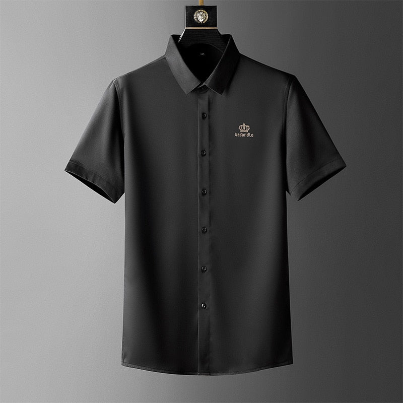 Solid Small Crown Rhinestones Decorated Shirt