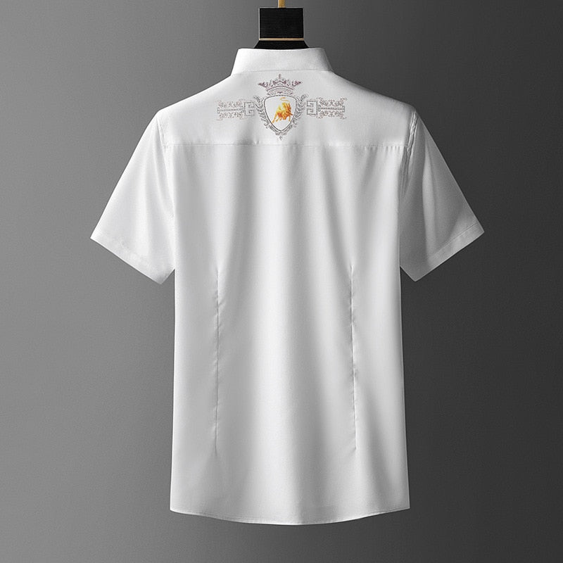 Solid Small Crown Rhinestones Decorated Shirt