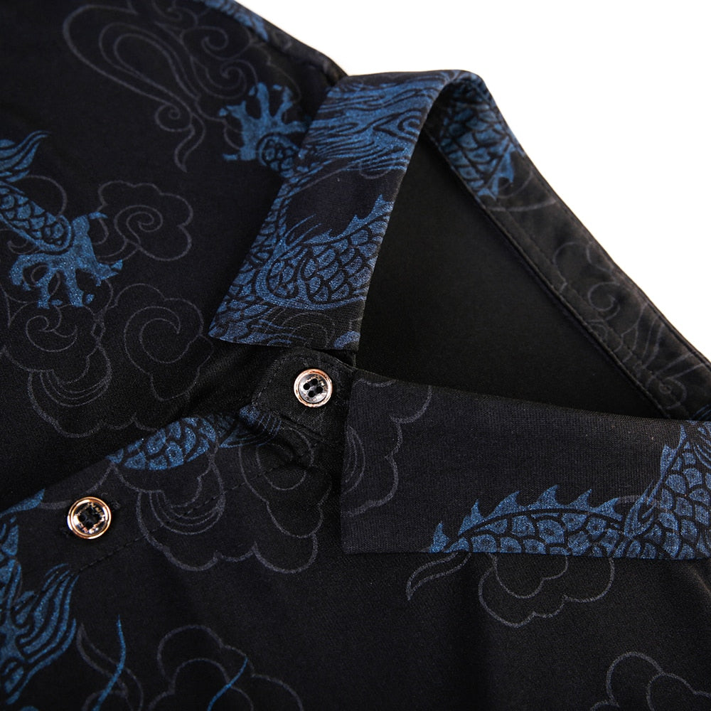 Dancing Dragon Printed Long Sleeve Shirt