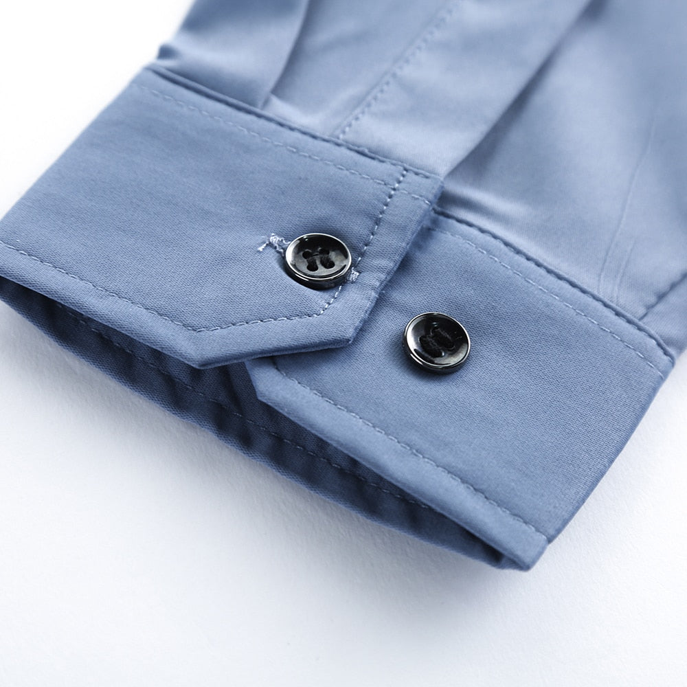 Black Buttons Solid Color Long Sleeve Shirt