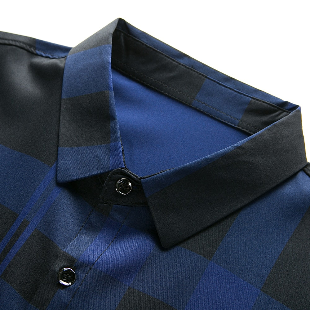 Black Based Monocolor Striped Pattern Long Sleeve Shirt