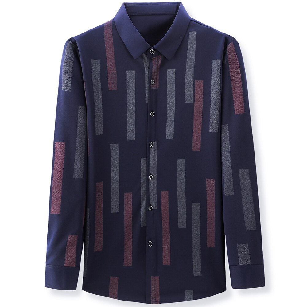 Vertical Blocks Printed Long Sleeve Shirt