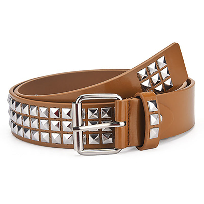 Square Rivet Decoration Leather Belt
