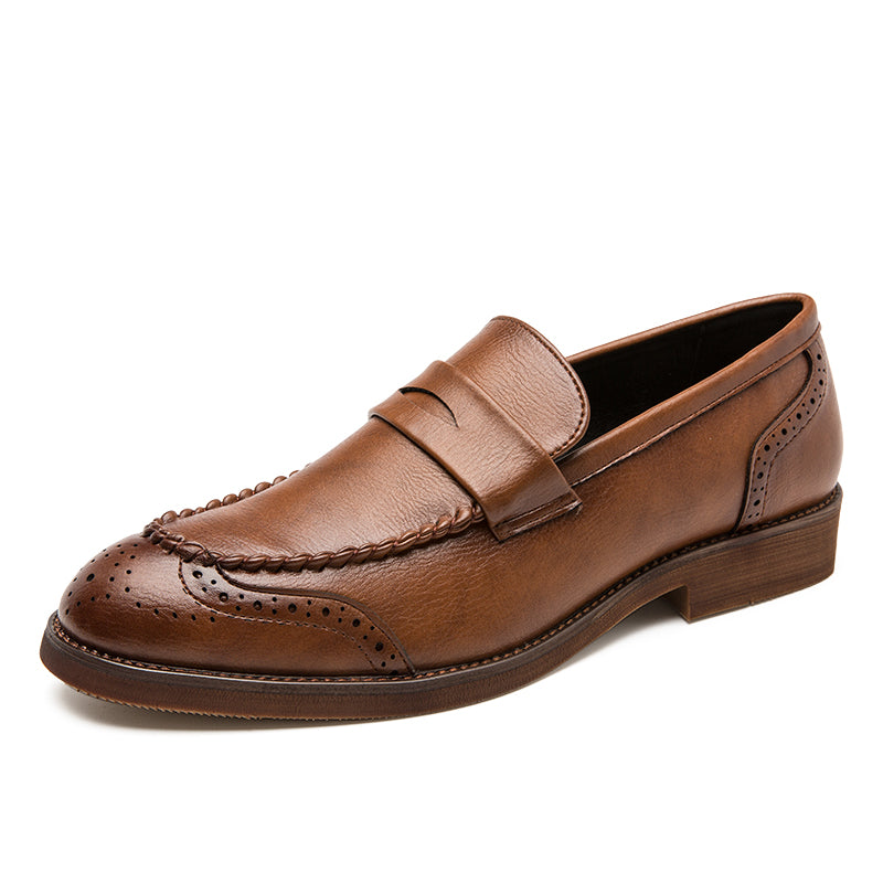 Solid PU Leather Men Loafers Shoes