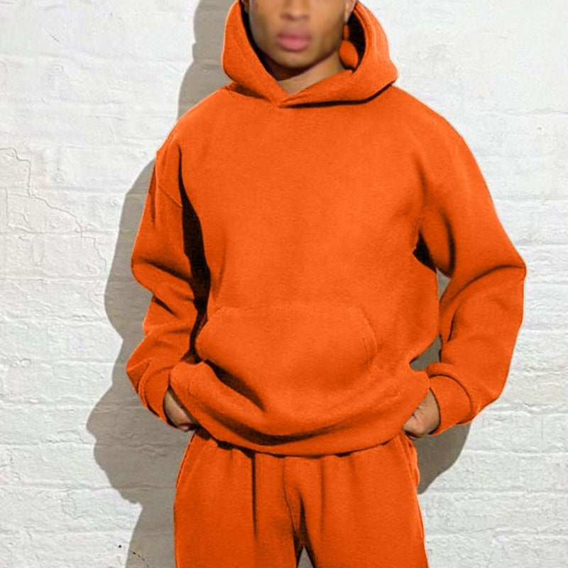 Sweat à capuche épais solide Pop-Farbe