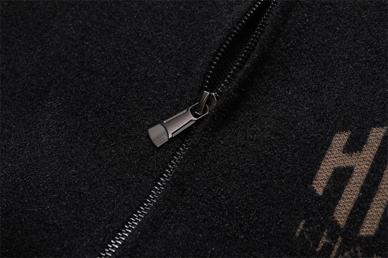 Big Letter Print Zipper Cardigan