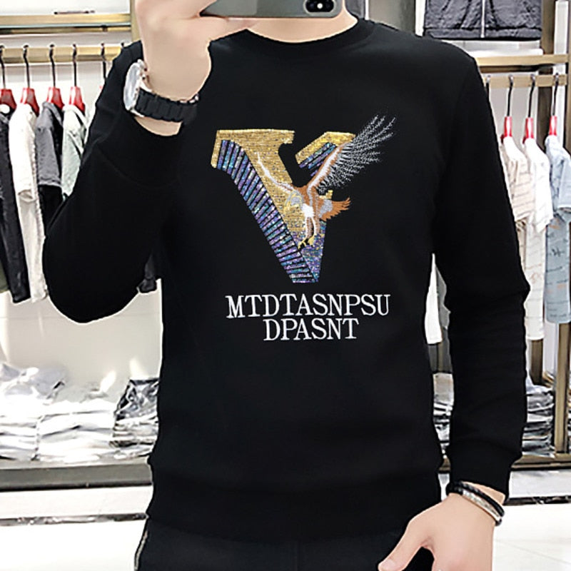 Glitter Sequin Printed Sweater