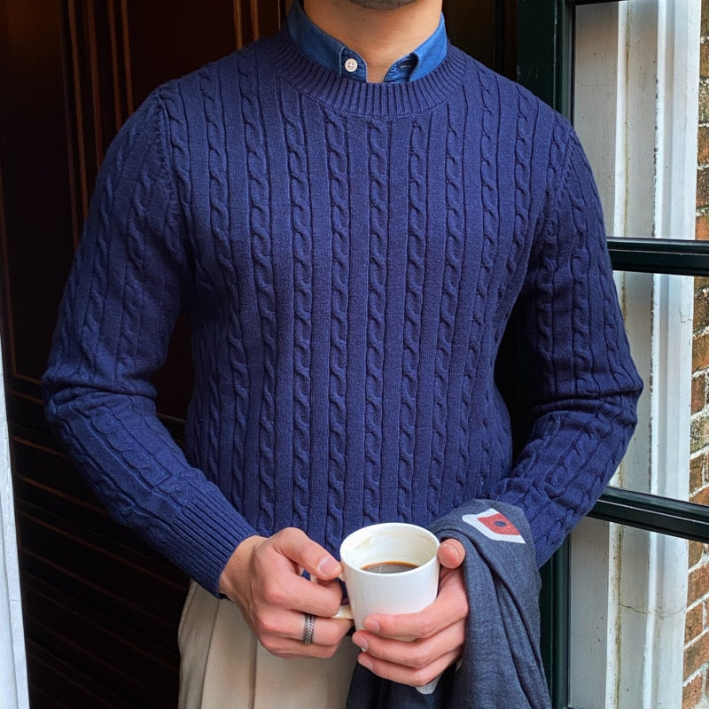 Round Neck Jacquard Sweater