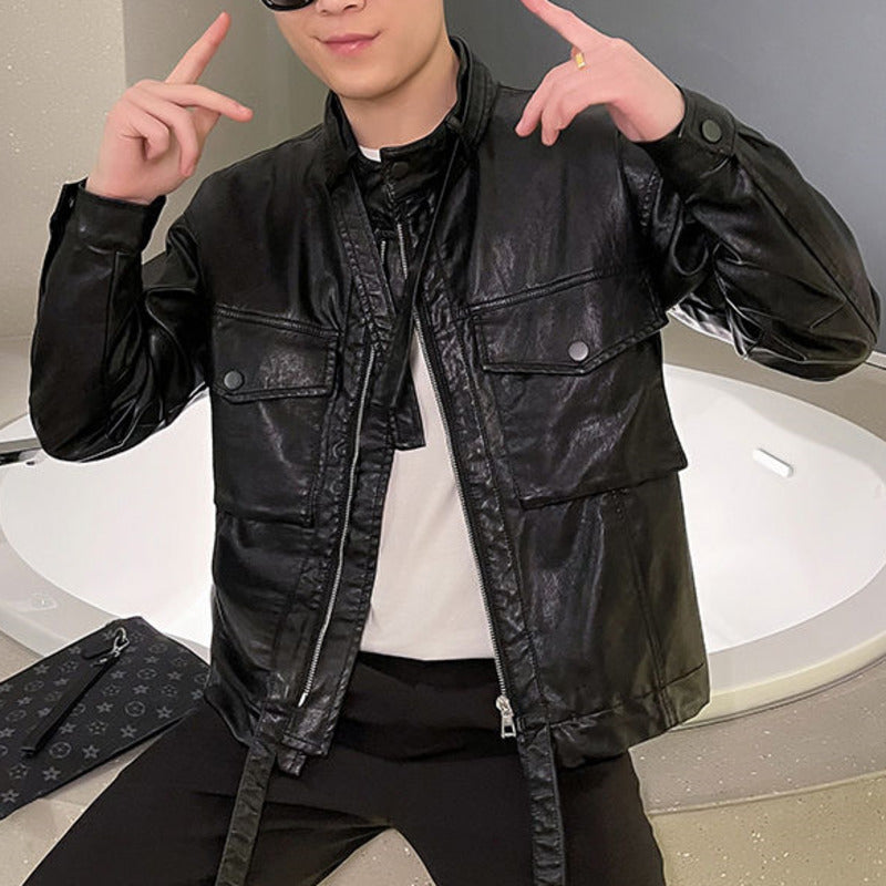 Brown Camel Faux Leather Jacket