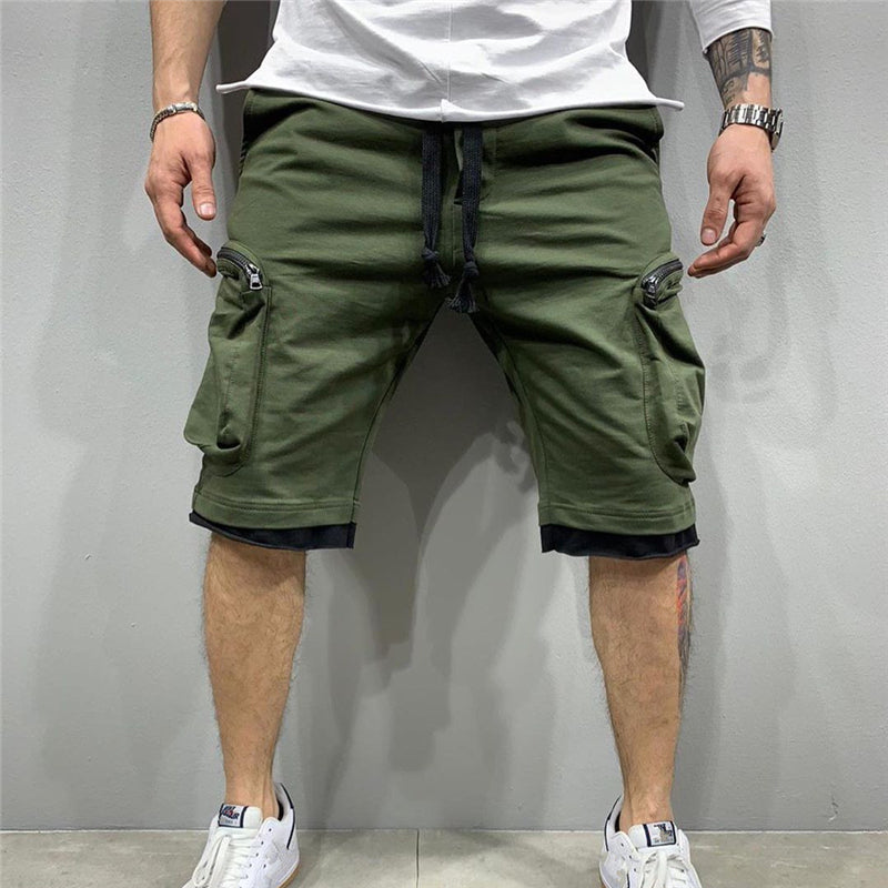 Loose Solid Knee-Length Cotton Short