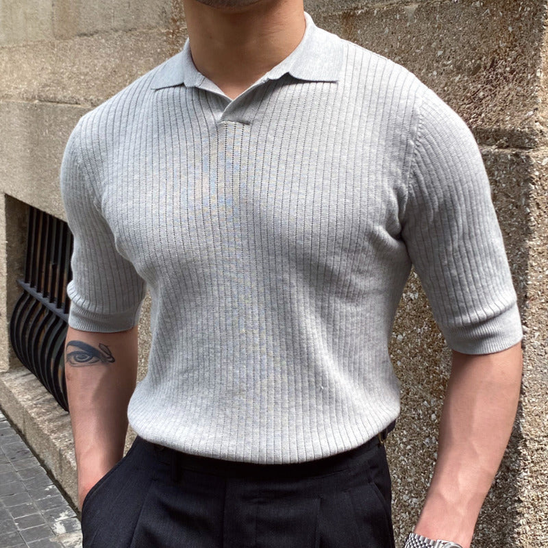 Solid Color Simple Short-Sleeved Polo Shirt