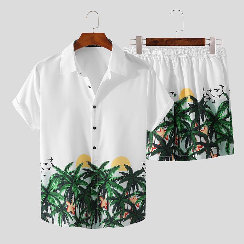 Summer Flower Printed Hawaiian Sets