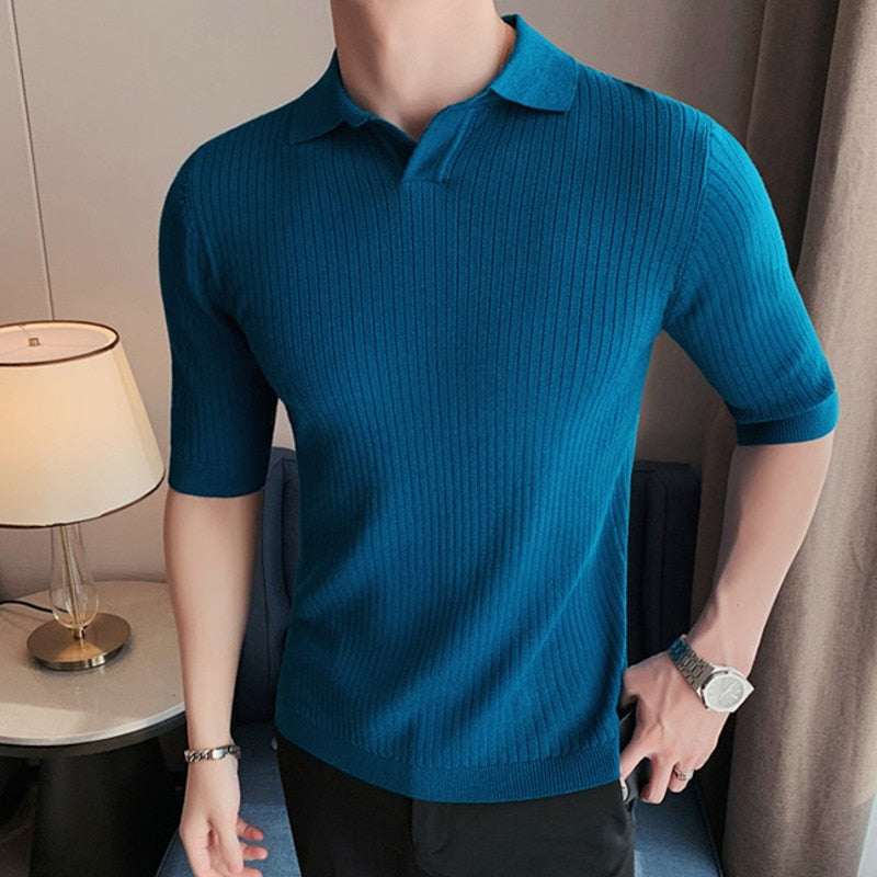 Polo liso de rayas a cuadros de Anyaman