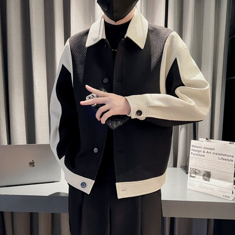 Casual Patchwork Lapel Jacket