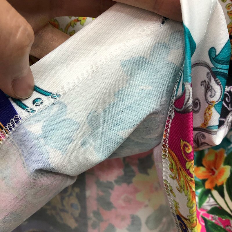 Baroque Floral Printing Short Sleeve T-Shirt