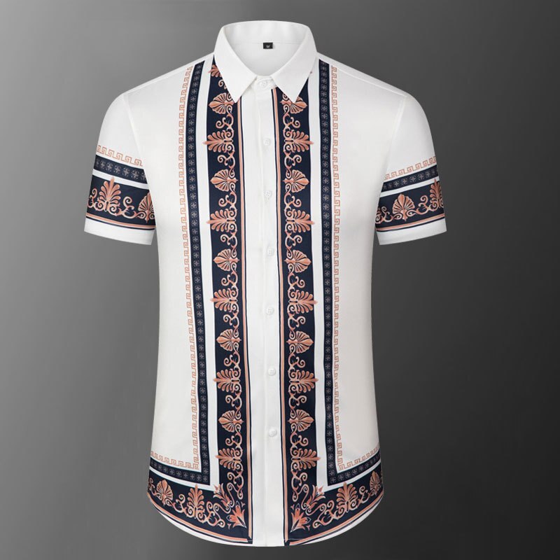 Casual Printed Contrast Short Sleeve Shirt