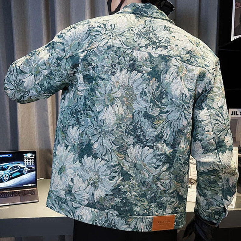 Floral Print Polyester Jacket