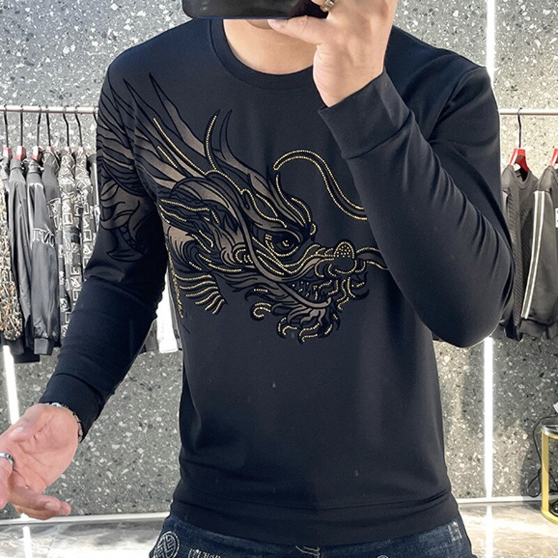 Animal Dragon Head Print Sweater