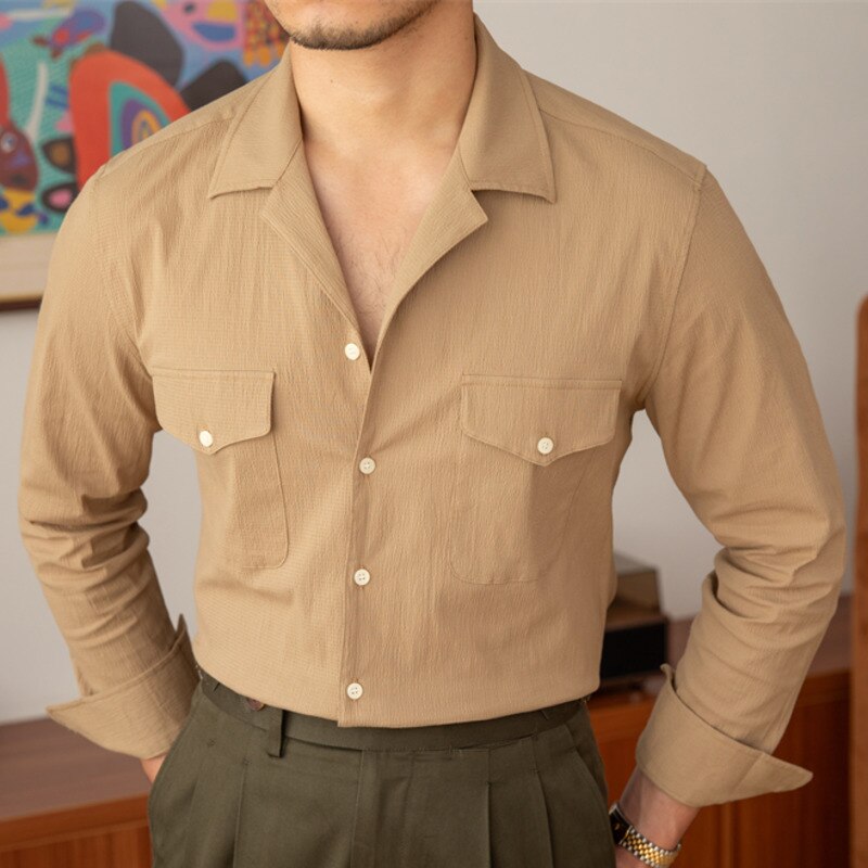 Solid Color with Two Pockets Shirt