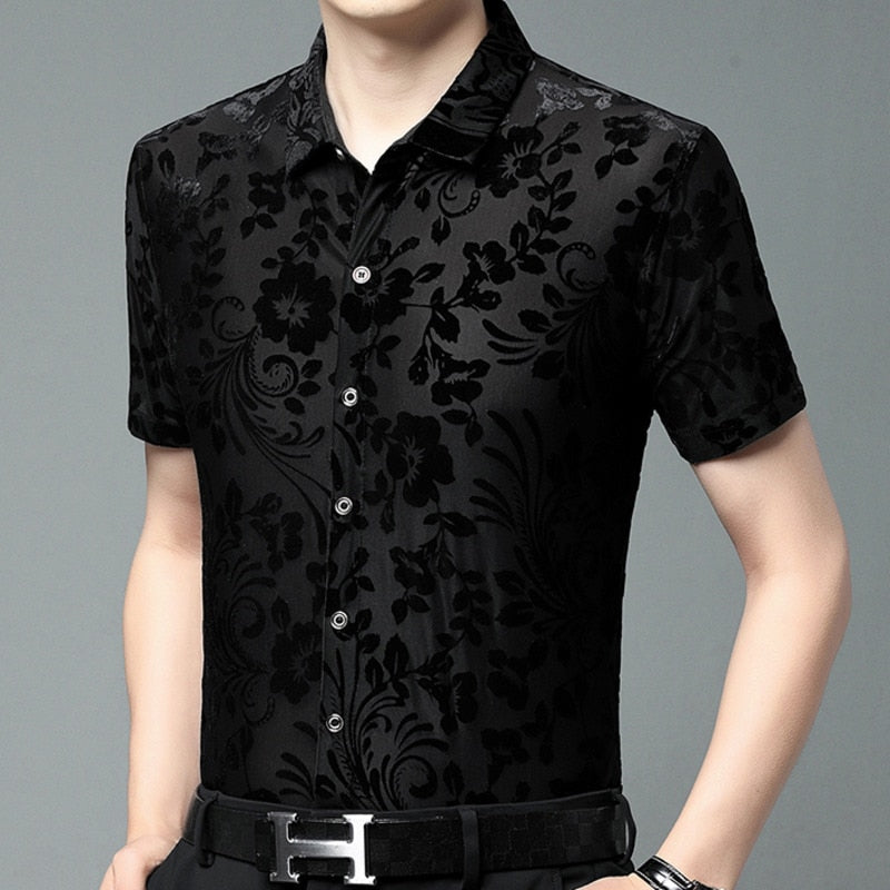 Floral See-Through Printed Shirt