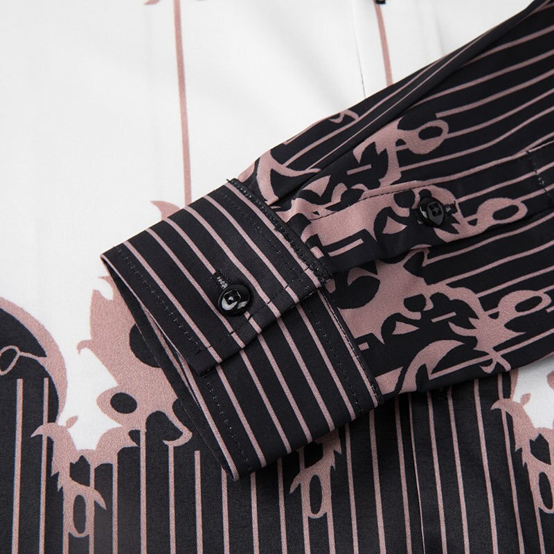 Black Baroque Flower Long Sleeve Shirt