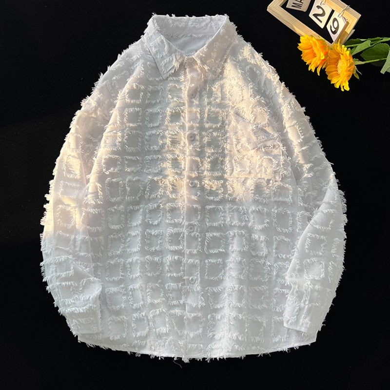 Spring Korea Solid Plaid Shirt