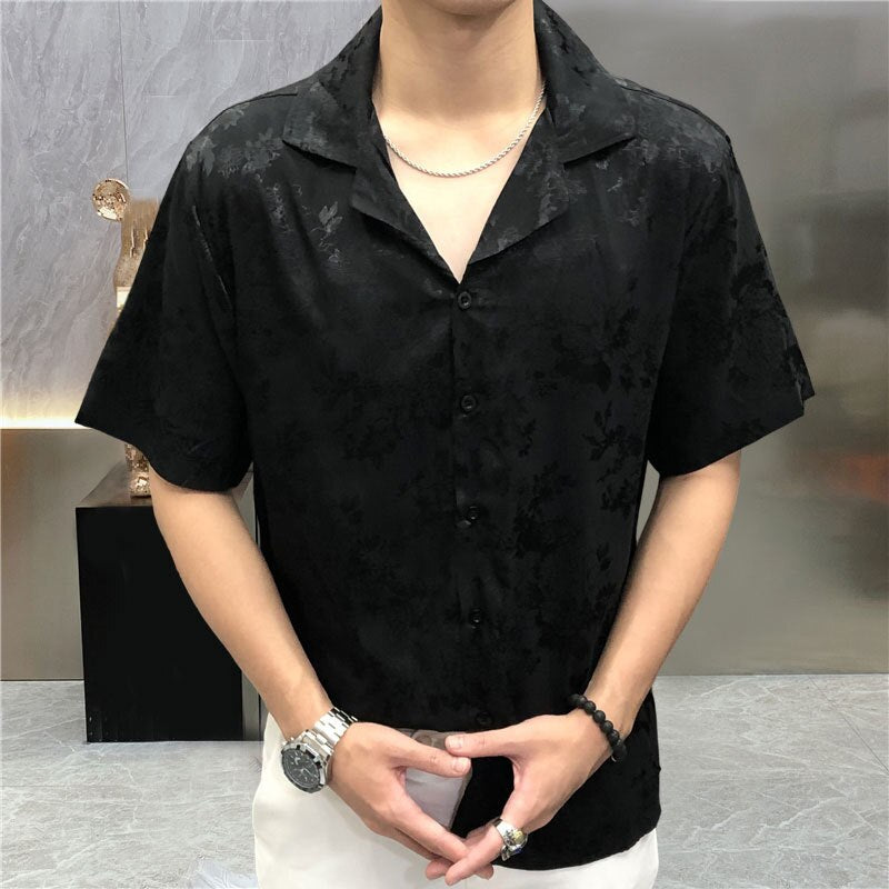 Dark Floral Printed Men Shirt