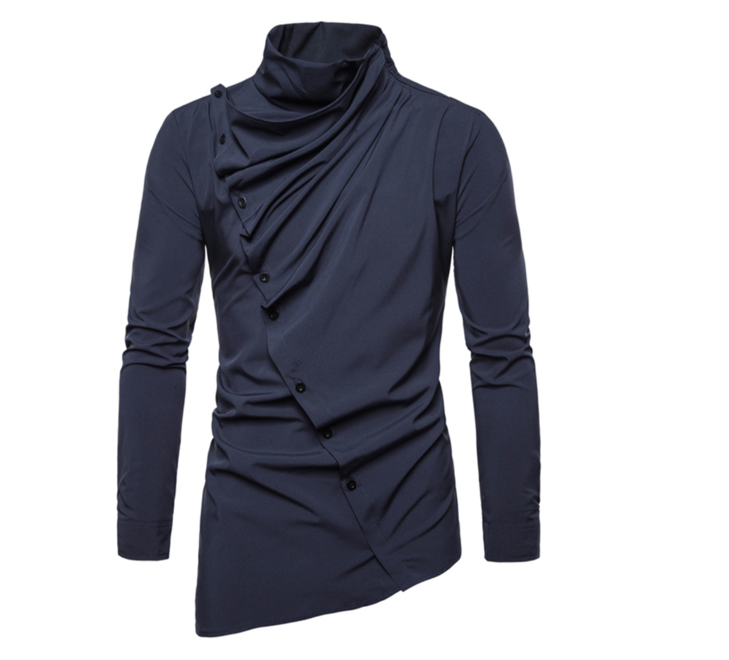 Chemise à manches longues à col haut pour hommes