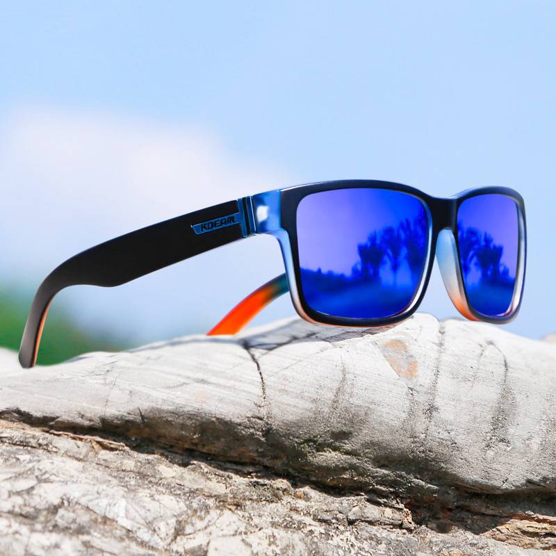 Gafas de sol cuadradas deportivas polarizadas con lentes de colores para hombre