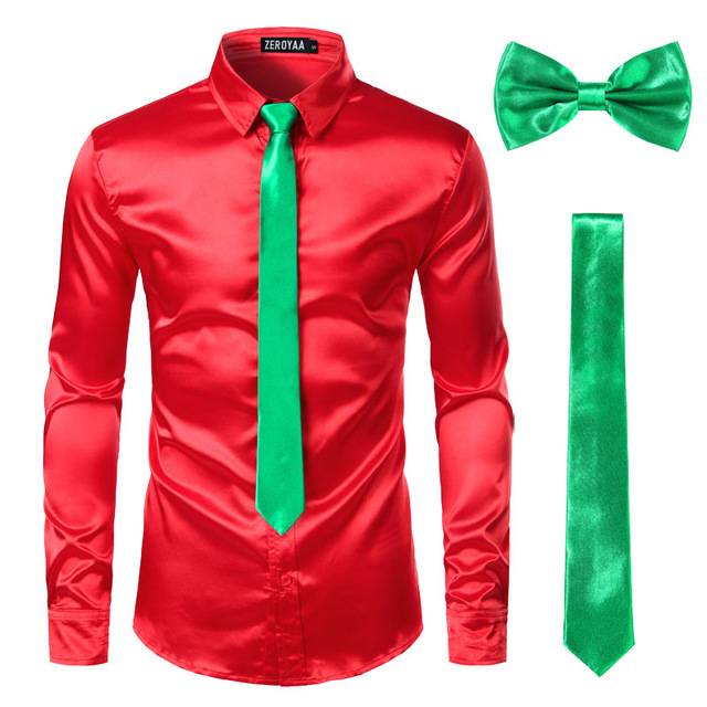 Colorful Solid Color Shirt Tie And Bowtie Sets