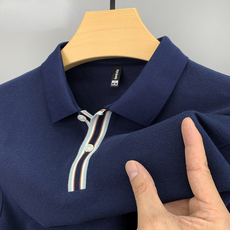 Double Button Solid Men Polo Shirt