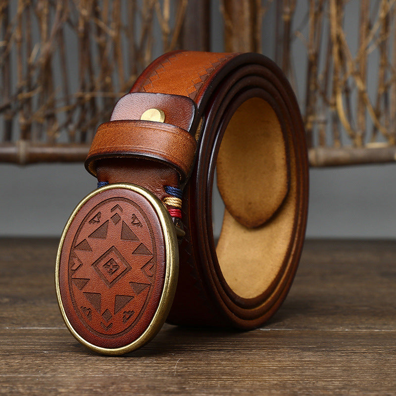 Chopper Ethnic Thick Leather Belts