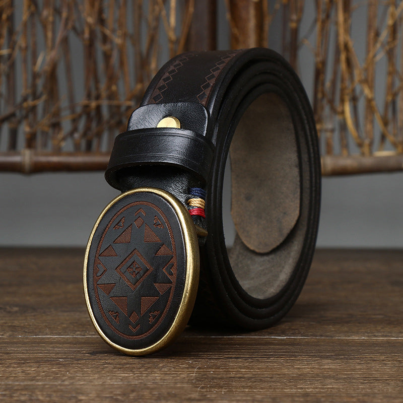 Chopper Ethnic Thick Leather Belts