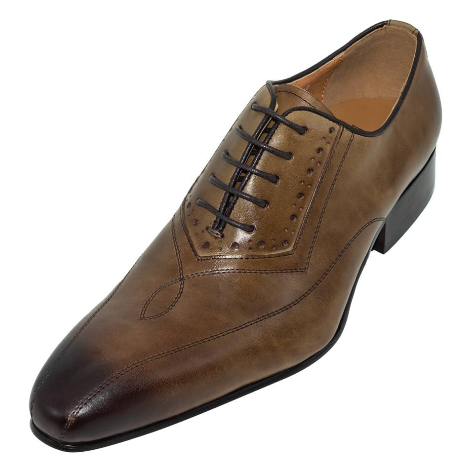 Lux Classic Khaki Coffee Color Oxford Style Hombres Zapatos formales