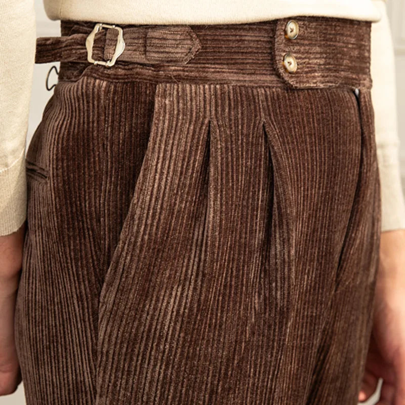 Vertical Stripes Corduroy Trousers