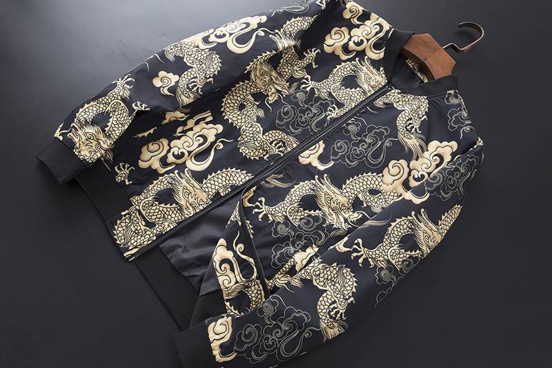 Dragon Printed Bomber Jacket