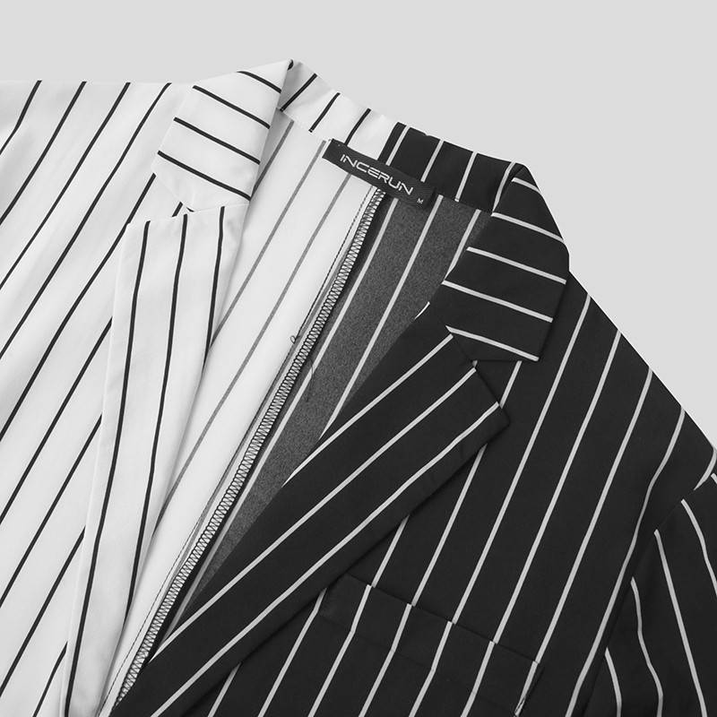 Vertical Lines Black White Fashion Blazer