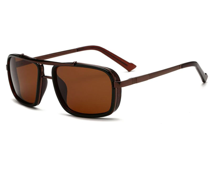 Lunettes de soleil carrées aviateur à verres polarisés