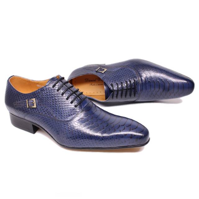 Snake Skin Pattern Leather Pointed Tor Men Oxford Shoes