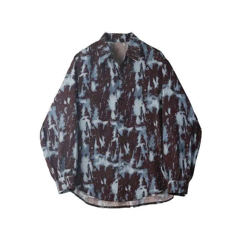 Hipster Printing Turn-Down Collar Shirt