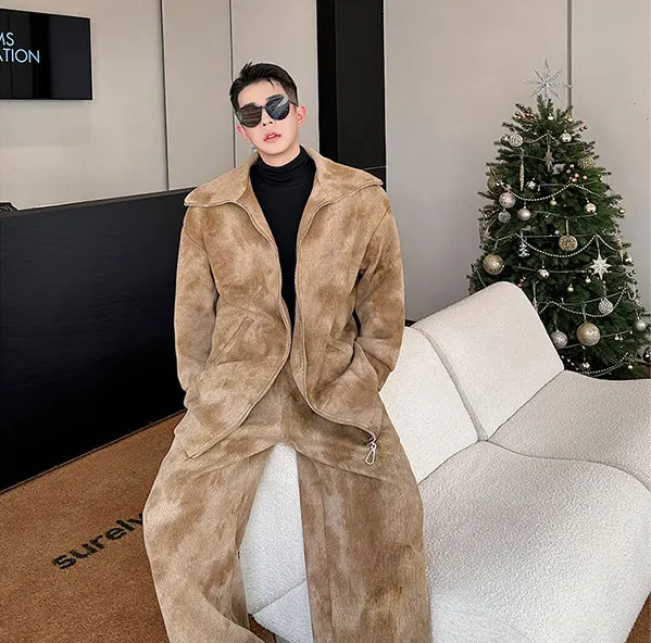 Trendy Tie-Dyed Sweater Wide Leg Pants Set